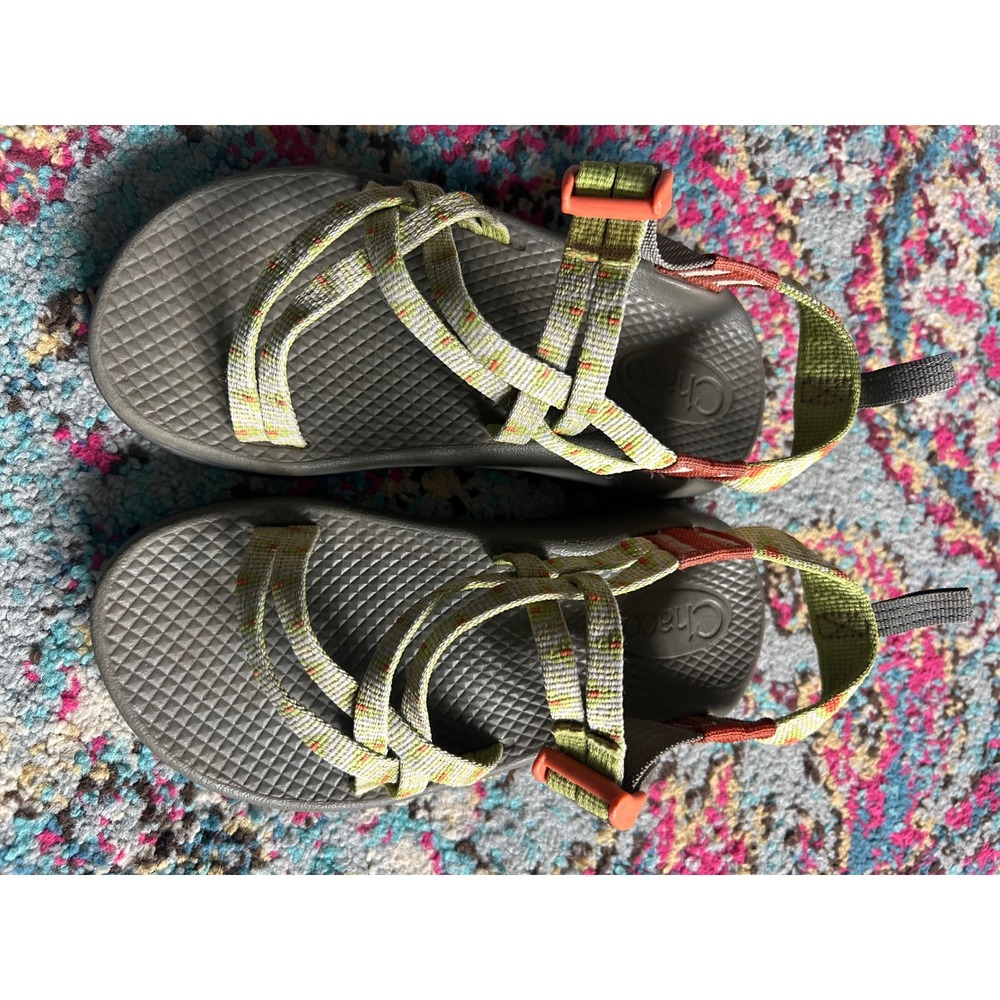 Chaco Z/1 Ecotread Sandals Green Orange Strappy Athletic Outdoor Kids 1